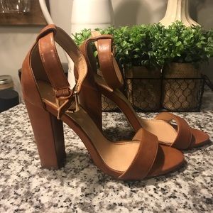 Lulus Liliana Cognac Ankle Strap Heel